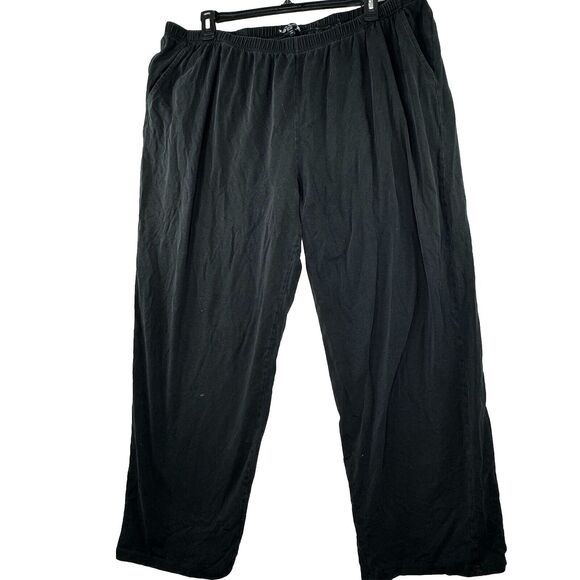 Ulla Popken Womens Plus Sz 28 30 Black‎ Knit Pull On Pants 4X Stretch Every Day - Picture 1 of 11